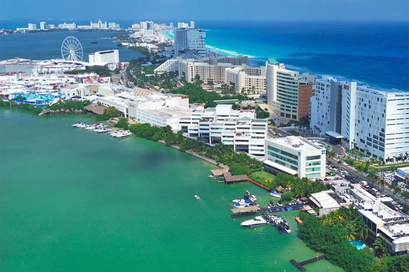 Vista aérea de Cancún