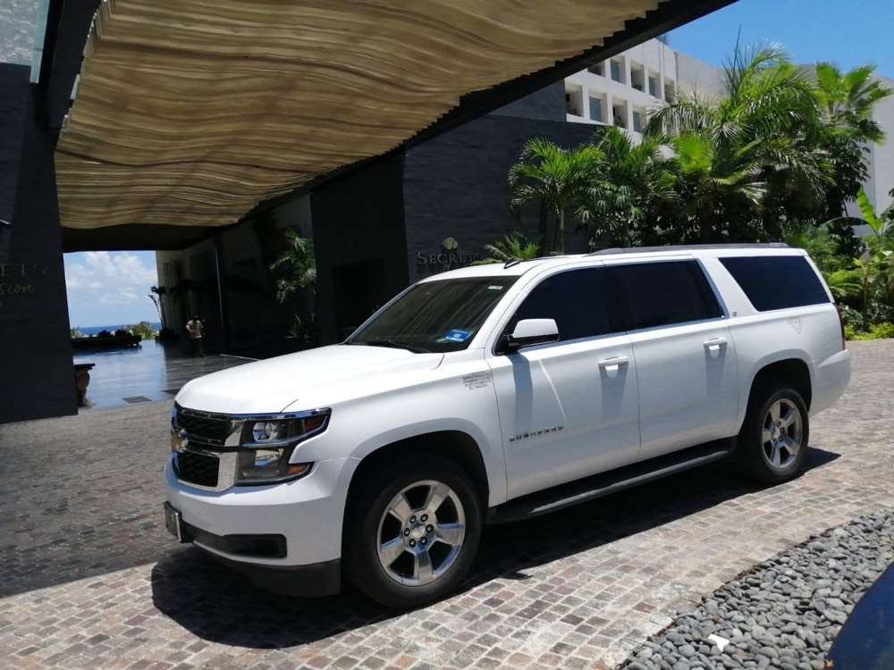 White Suburban at resort